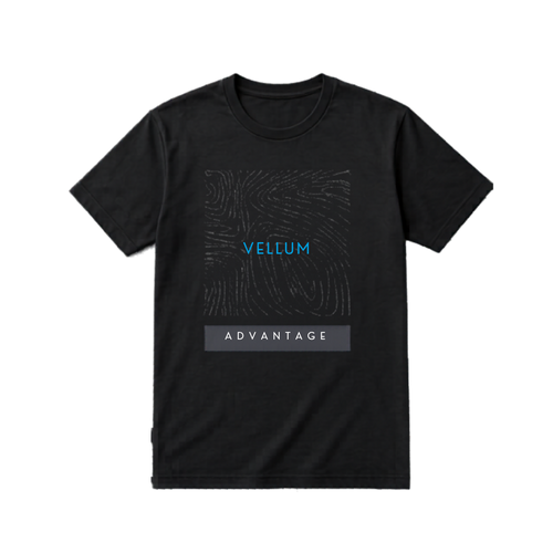 Vellum T-Shirt Abstract Print - Blue Text