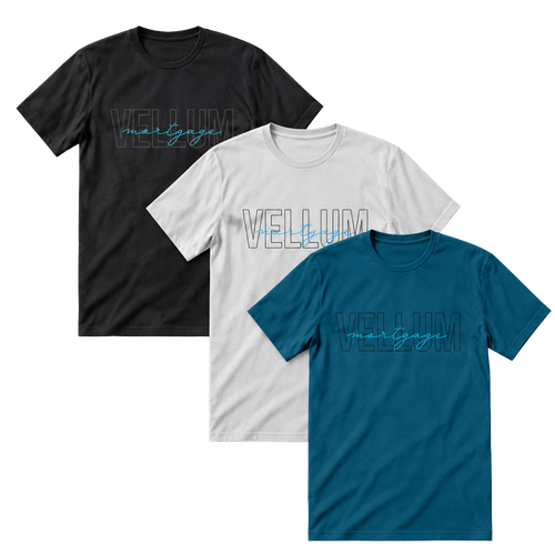 Vellum Cyan Cursive Print Shirt