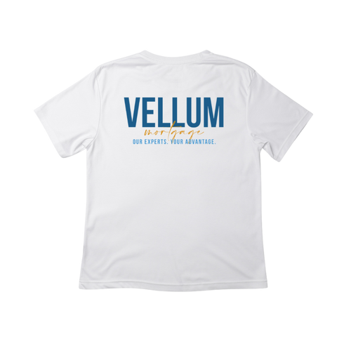 Vellum Blue and Gold Text Shirt