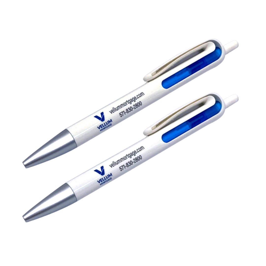 Vellum Branded Pens with Blue Ink